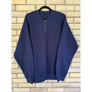 Lot of 4 Gildan Softstyle Midweight Quarter Zip Navy Sweatshirts Mens Large NWOT